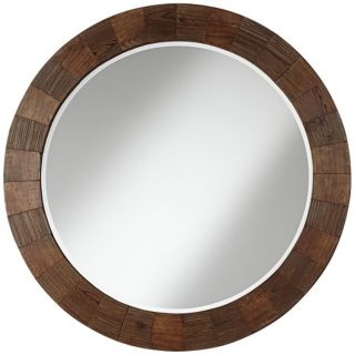 Paneled Wood Grain 31" High Wall Mirror   #W3839