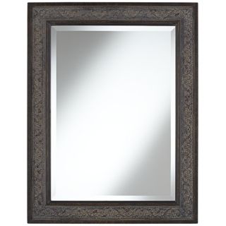 Brown Leaves 34 1/2" High Traditional Wall Mirror   #W3900