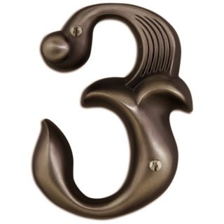 Alhambra Aged Bronze Finish House Number 3   #P2146