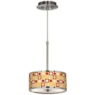 Retro Dotted Squares Giclee Glow 10 1/4" Wide Pendant Light   #T6313 W1592