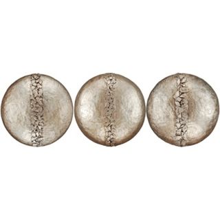 Hammered Discs 22 Wide Set of 3 Wall Art Pieces   #P1494  