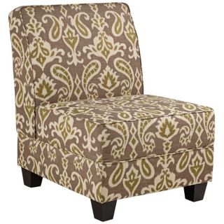 Milan Gray Ikat Armless Accent Chair   #X4870