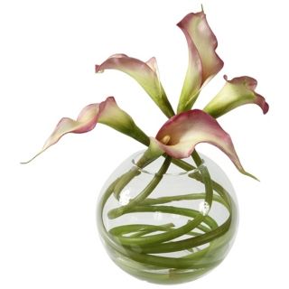 lily arrangement. In glass bowl. By Jane Seymour Botanicals. 10 high