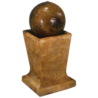 Sphere on Low Pedestal Outdoor Fountain   #82152