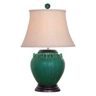 Green Porcelain Table Lamp   #J4939