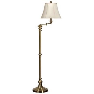 Nora Antique Brass Swing Arm Floor Lamp   #V9094