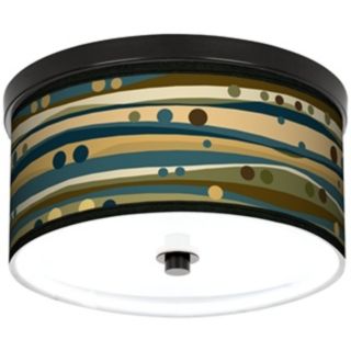 Dots & Waves 10 1/4" Wide CFL Bronze Ceiling Light   #K2833 K8643
