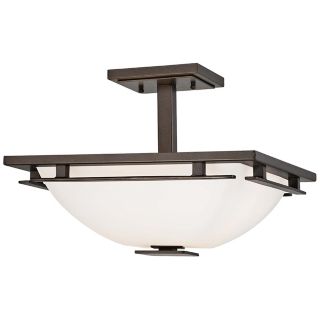 Lineage Mission 15 1/2" Wide Smoked Iron Ceiling Light   #W6796