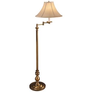 Chauncey Antique Brass Swing Arm Floor Lamp   #V0463