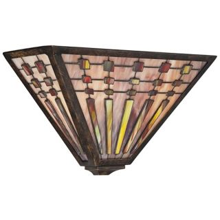 Quoizel Banks 14" Wide Tiffany Bronze Wall Sconce   #W0663