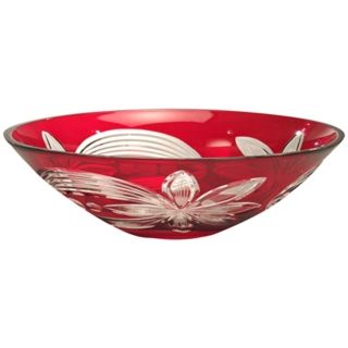 Dale Tiffany Crystal Red Floral Decorative Bowl   #G9640
