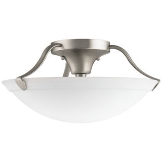 Kichler Etched Glass and Nickel 15" Wide Ceiling Light   #J1178