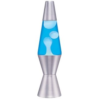 White and Blue Accent LAVA  Lamp   #T9728