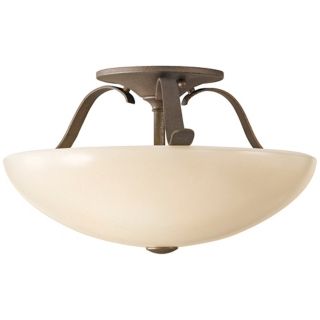 Murray Feiss Kinsey 15" Wide Bronze and Glass Ceiling Light   #90135