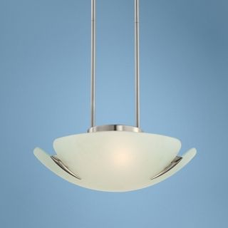 Satin Nickel and Frosted Glass 16 1/2" Wide Pendant Light   #P5500
