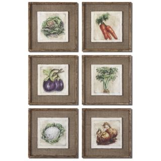 Set of 6 Fresh Vegetables 13" Wide Uttermost Wall Art   #X1216