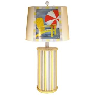 Weathered Beach Stripe Paul Brent Table Lamp   #26555