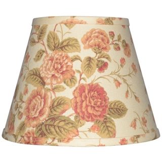 Cream with Large Floral Lamp Shade 10x18x13 (Spider)   #W0205