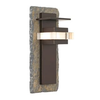Natural Slate and Bronze 15" High Outdoor Wall Light   #42363