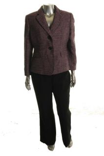 Tahari New Jules Multi Color Textured Three Button Jacket Pant Suit
