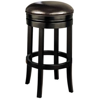 Chocolate Brown Leather 30" High Backless Swivel Bar Stool   #J4499