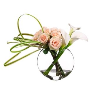 Rose and Calla Lily Faux Flower Arrangement   #M3512