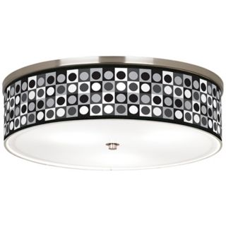 Black and Grey Dotted Squares Nickel 20 1/4" Ceiling Light   #J9213 K1605