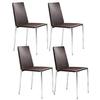 Set of Four Alex White Leatherette Dining Chairs   #G3927