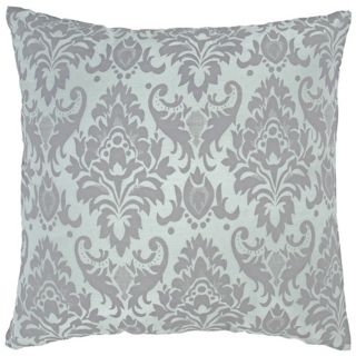 Decorative 18" Square Blue Damask Pillow With Hidden Zipper   #V8941