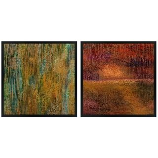 Set of Two Golden Spring Square Giclee Wall Art   #K4121 M6468