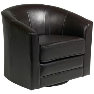 Keller Espresso Bonded Leather Swivel Tub Chair   #R2965