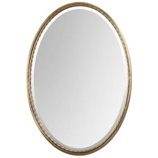 Uttermost Casalina 32" High Brass Oval Wall Mirror   #Y1428