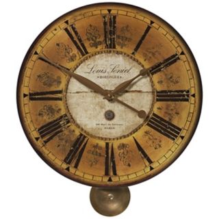 Louis Leniel  Pendulum 20" Wide Round Wall Clock   #R8139