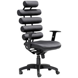 Zuo Unico Black Leatherette Office Chair   #T2453