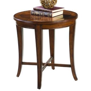 Traditional Ash Burl Round End Table   #H0791