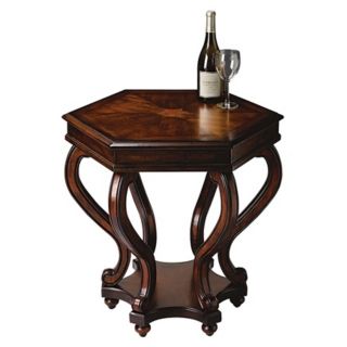 Plantation Cherry Collection Hexagonal Accent Table   #M4015