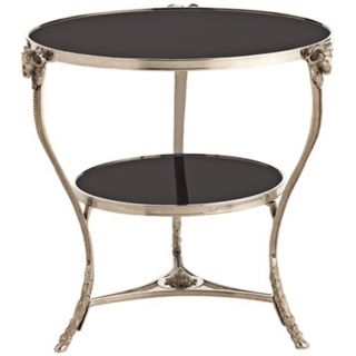 Arteriors Home Aries Polished Nickel & Marble Table   #R8530