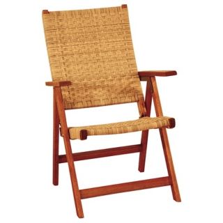 Eucalyptus Woven Seat Outdoor Folding Chair   #M7918