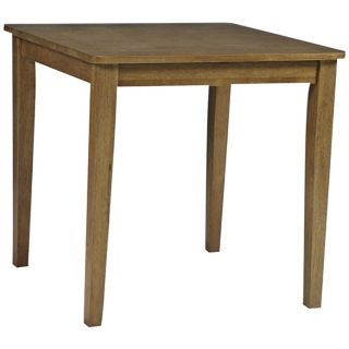 Small Square Oak Finish Solid Wood Dining Table   #U4182