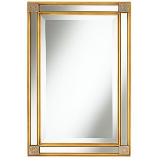 Corner Medallion 30" High Gold Wall Mirror   #W4285