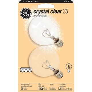 GE 25 Watt  2 Pack Clear Candelabra Light Bulbs   #91838