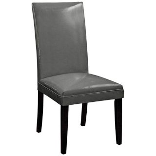 Grey Bonded Leather Classic Parson Chair   #Y4885