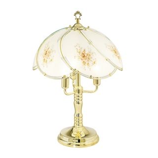 Sweet Peach Floral Candelabra Arm Touch Table Lamp   #22637
