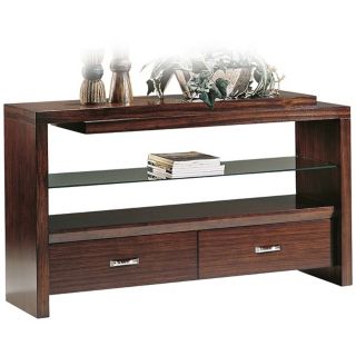 Perspective Warm Honey Finish Console Table   #P1898