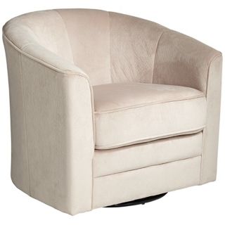 fabric upholstery. Swivel mechanism. 30 wide. 30 deep. 29 high