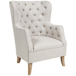 Cafer Light Cream Fabric Club Chair   #X5842
