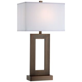 Bronze Open Rectangle 30" High Table Lamp   #T4353