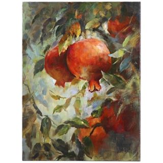 Uttermost 38" High Pomegranate Bloom Hand Painted Wall Art   #V3991