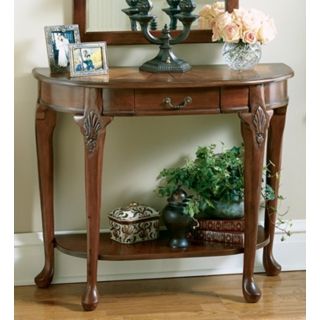 Plantation Cherry Collection Marquetry Console Table   #M3936