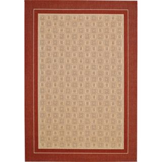 Boreas Checks Washed Brick Indoor Outdoor Area Rug   #F9588